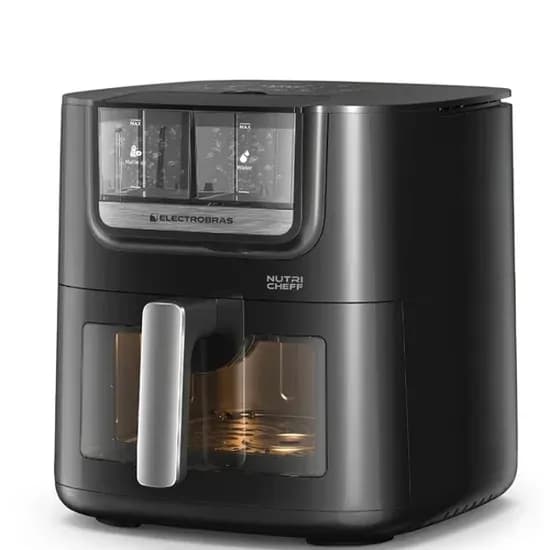 Fritadeira Elétrica Electrobas Nutri Cheff EBAF-75-Ow com Dos Dispensadores Hybridspray 1.800 Watts 7.5 Litros 220 - 240V ~ 50/60HZ - Preta/Prata