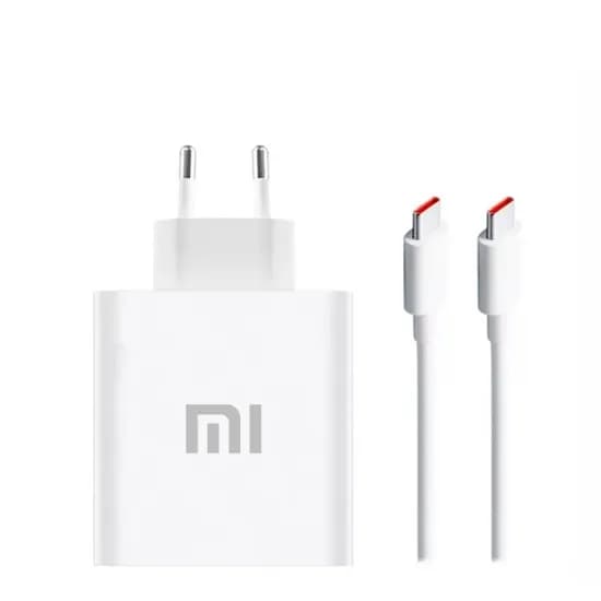 Carregador / Adaptador de Parede Xiaomi USB-C / 120W / Cabo USB-C - USB-C - Branco