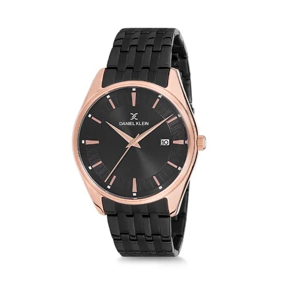Relógio Analógico Masculino Daniel Klein Premium DK12219-3 - Preto e Rosa Ouro