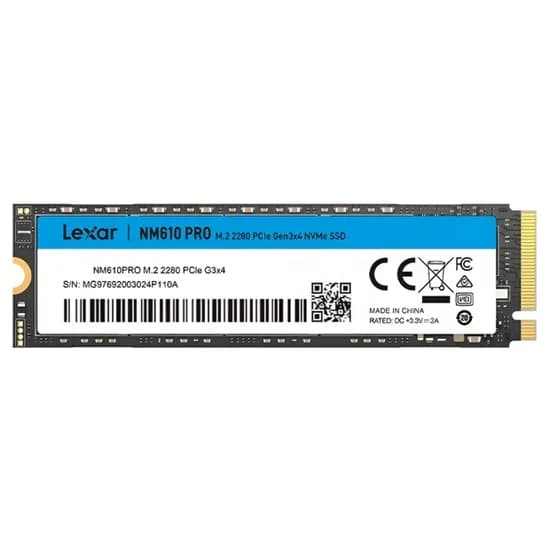 SSD M.2 2TB Lexar NM610 Pro Nvme LNM610P002T-RNN 3300 MB/s PCI-Exp GEN3X4|