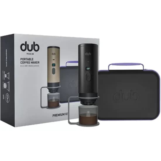 Cafeteira Portátil Dub DBCM Premium Kit 3 En 1 USB-C - Black