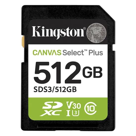 Cartão de Memória SD Kingston Canvas Select Plus 512GB 150MBS - SDS3/512GB