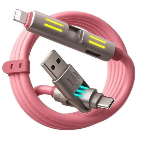 Cabo Celular G-Tide 1.5M 4X1 USB+USB-C+Light Ro