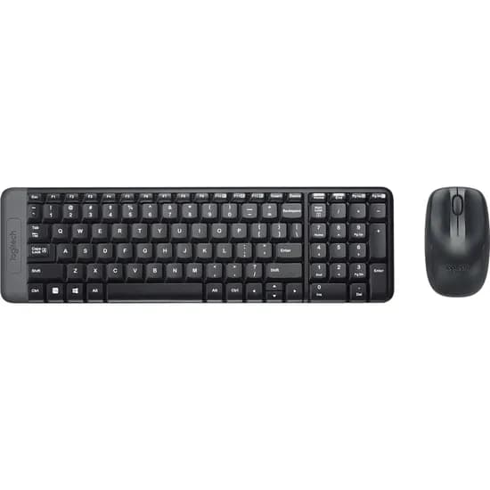 Kit Mouse e Teclado Logitech MK220 - Sem Fio - Inglês- Preto