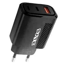 Carregador Tomada Satellite A-CC1202 USB / 2 USB-C / 12W - Preto