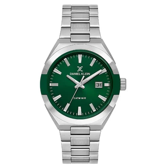 Relogio Analógico Masculino Daniel Klein DK.1.14145-3 Premium Gents / Pulseira de Aço Inoxidável - Prata/Verde