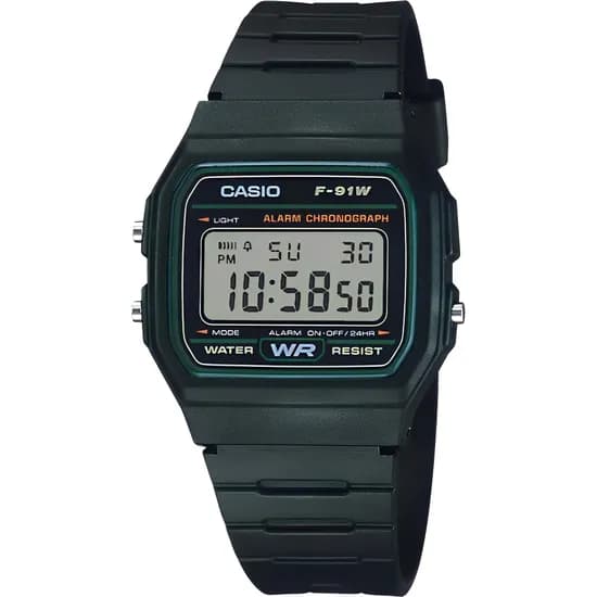 Relógio Casio F-91W-3DG Masculino - Preto/Verde