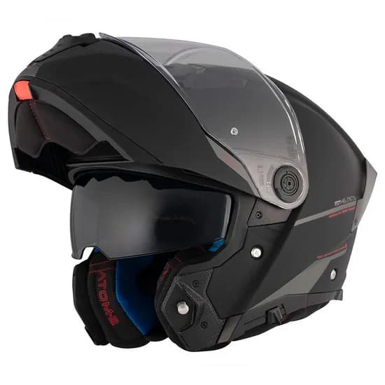 Capacete MT Helmets Atom 2 SV Solid A1 - Articulado - Tamanho L - com Óculos Interno - Preto Mate