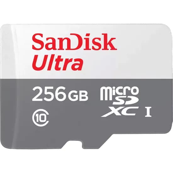 Memória Micro SD Sandisk Ultra 100 MB/s C10 256GB (SDSQUNR-256G-GN6TA)