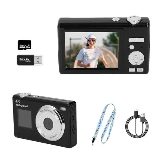 Camera Digital Tassos - 48MP/2 Disp - 2.8" - Preto