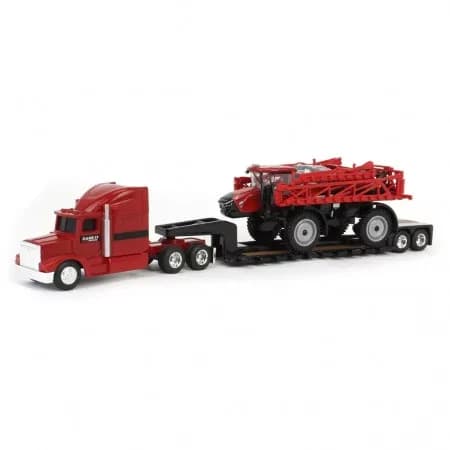 Case 1/64 Ih 4350 Patriot Sprayer On Lowboy Semi 44379