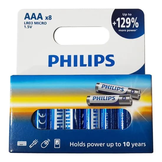Pilhas Philips LR03E8B/17 1100MAH AAA (8 Unidades) - Blue