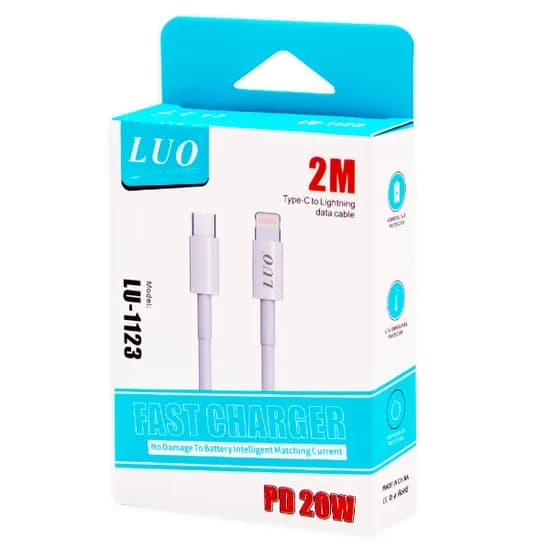 Cabo USB-C/Lightning Luo LU-1123 2 Metros 20W- Branco