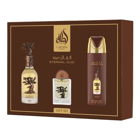 Kit Lattafa Pride Eternal Oud Gift Set - 3 Em 1 - Eau de Parfum - Unissex - 100ML