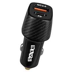Carregador de Bateria Veicular Satellite A-CC2012 30W / USB / USB-C - Preto