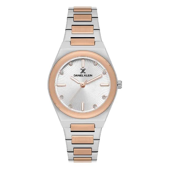 Relogio Analogico Feminino Daniel Klein DK.1.13900-6 Premium Ladies / Pulseira de Aço Inoxidável - Prata/Rose Gold