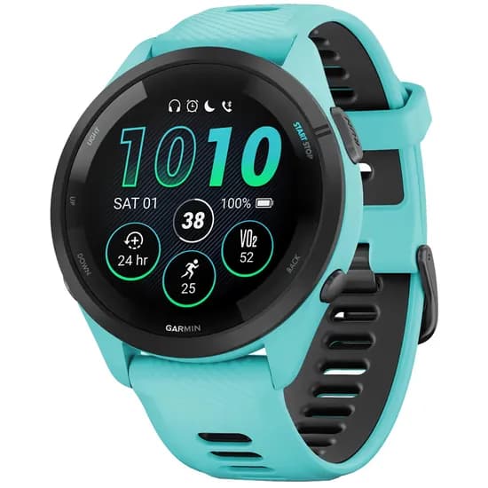 Relógio Smartwatch Garmin Forerunner 265 46 MM - Aqua/Preto (010-02810-02)