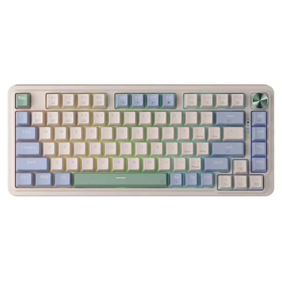 Teclado Gamer Redragon Ucal Pro K673CPG-RGB-Pro - com e Sem Fio - Inglês - Mecânico - Branco Vintage