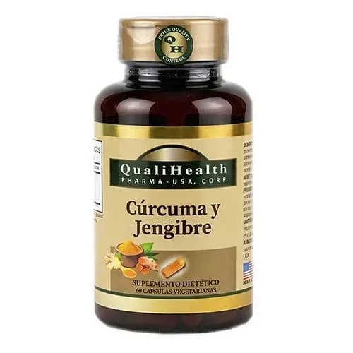 Suplemento Qualihealth Curcuma & Jengibre 60 Cápsulas