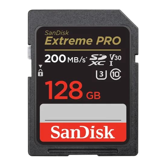 Cartão de Memória Sandisk SD 128GB Extreme Pro 200MB/s V30