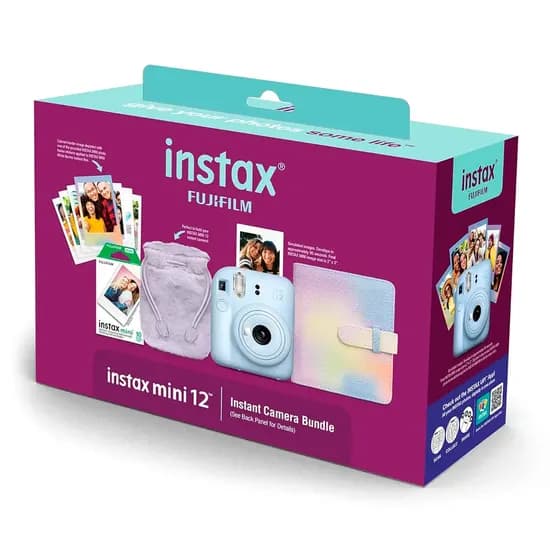 Fujifilm Camara Instax Mini 12 Holiday Bundle Pastel Blue