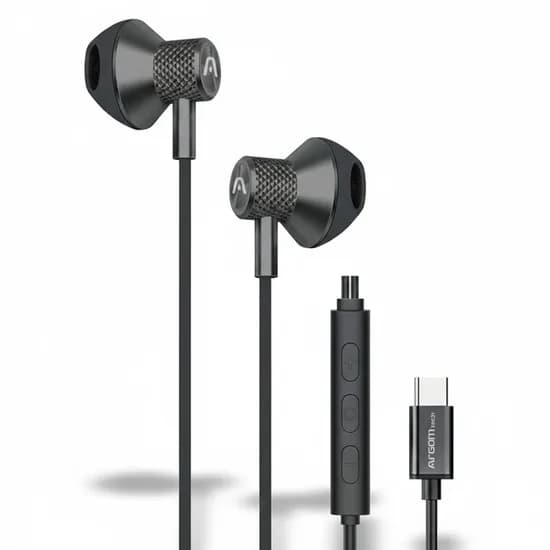 Fone de Ouvido Argom ARG-HS-2032BK com Microfone Tipo C - Preto