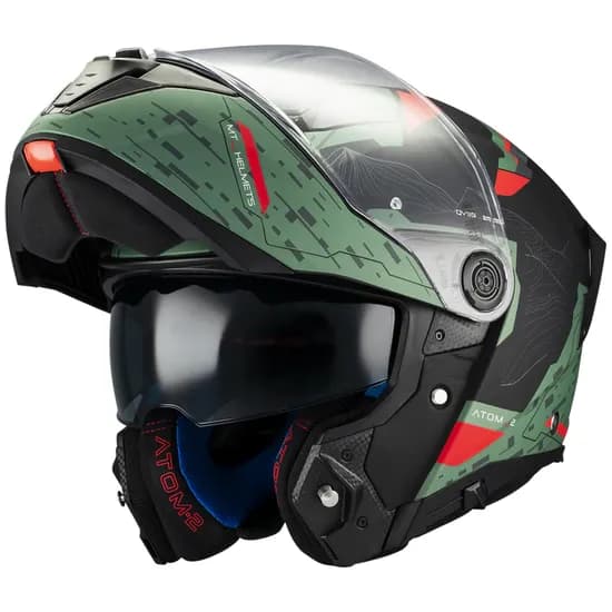 Capacete MT Helmets Atom 2 SV Highlands C6 - Articulado - Tamanho L - com Óculos Interno - Matt
