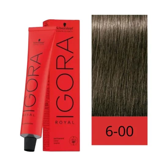 Crema de Coloración Schwarzkopf Igora Royal 6-00 Rubio Oscuro Intenso 60GR