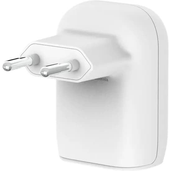 Carregador Duplo de Parede Belkin WCB007VFWH USB-C PD PPS USB-C 25W-USB A 12W - Branco