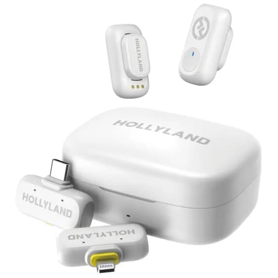 Microfone Wireless Hollyland Lark A1 Combo USB-C/Lightning - Ivory White