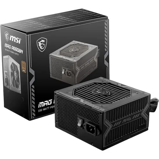 Fonte de Alimentação MSI Mag A550BN 550 W 80 Plus Bronze - Preto (306-7ZP2A23-CE0)