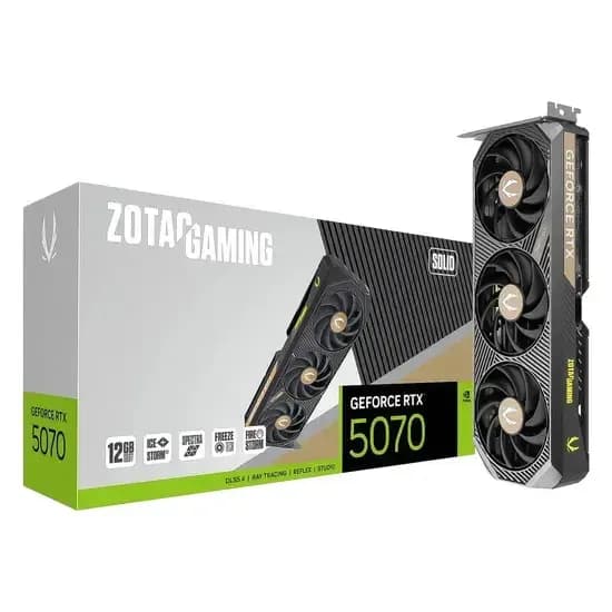 Placa de Vídeo 12GB Exp. GF-RTX5070 Zotac Solid Gaming ZT-B50700D-10P