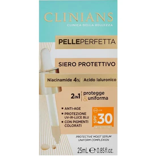 Sérum Facial Clinians Pelle Perfetta Siero Protettivo FPS30 2 Em 1 - 25ML