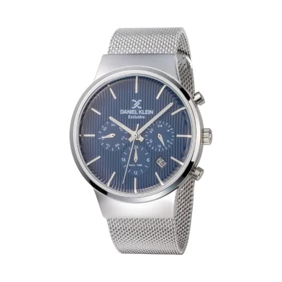 Relógio Analógico Masculino Daniel Klein Exclusive DK11958-2 - Prata/Azul