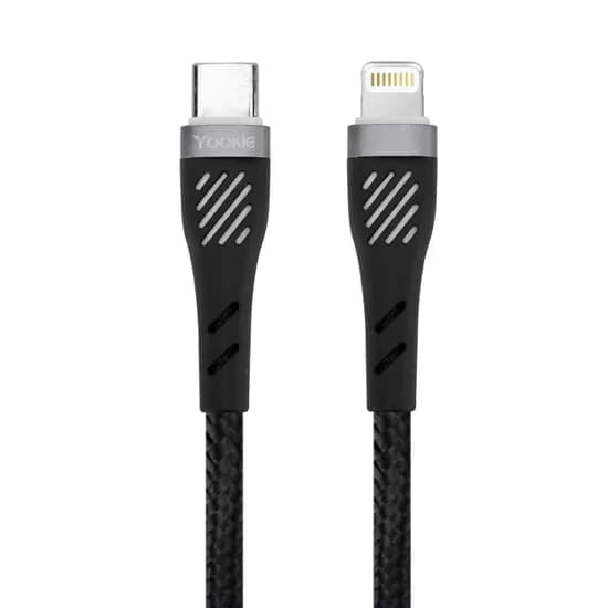 Cabo Yookie CB65 - 30W - USB-C/Lightning - 1 Metro - Preto