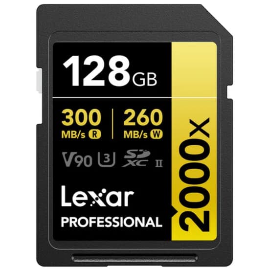 Cartão de Memória Lexar SD 128GB 300MB/ s V90/ 8K/ 2000X/ Uhs-II