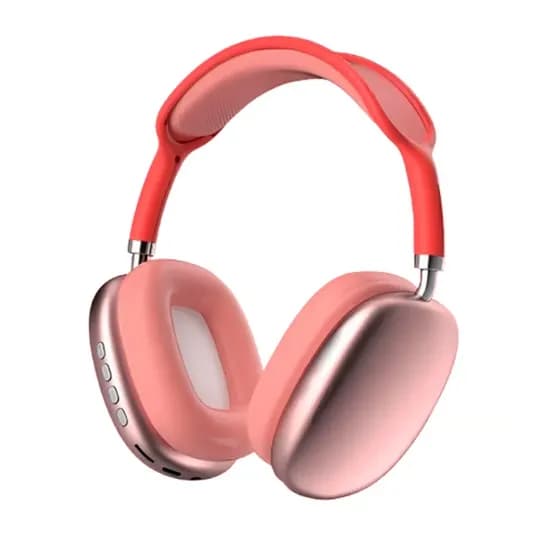 Fone de Ouvido Sem Fio P9 Pro Max com Bluetooth - Vermelho