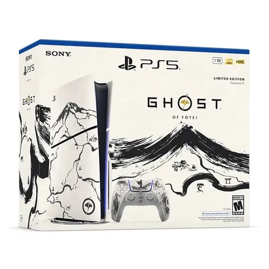 Consola Sony Playstation 5 CFI-2000 1TB Slim Disk Bivolt Ghost Of Yotei - Black