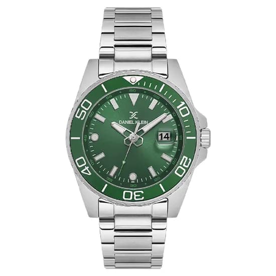 Relogio Analógico Masculino Daniel Klein DK.1.13990-6 Premium Gent / Pulseira de Aço Inoxidável - Prata/Verde