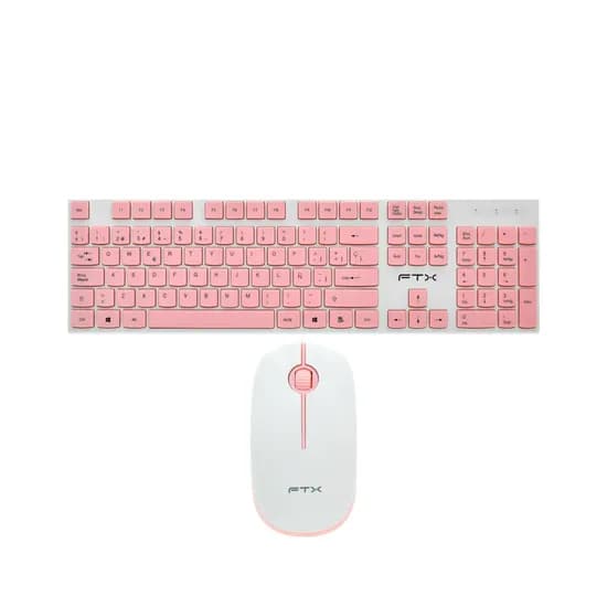 Kit Teclado + Mouse Inalambrico FTX FTXGK600 Rosado