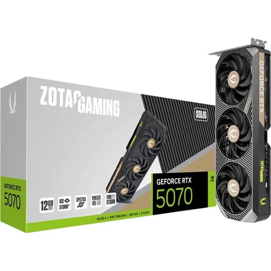 Placa de Vídeo Zotacgaming Geforce RTX 5070 Solid - 12GB - GDDR7 - HDMI/Displayport