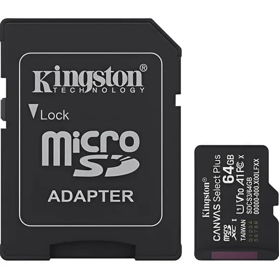 Memória Micro SD Kingston Canvas Select Plus 100 MB/s C10 64 GB - (SDCS3/64GB)