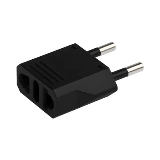 Plugue Adaptador de Tomada Padrão Indiano BX-9120 para Tomadas Tipo N (Padrão Brasileiro) - Preto