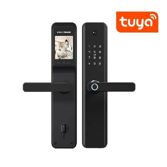 Fechadura Digital S818MAX Wifi Tuya/ USB/ Cartão/ Chave/ Cam Pre