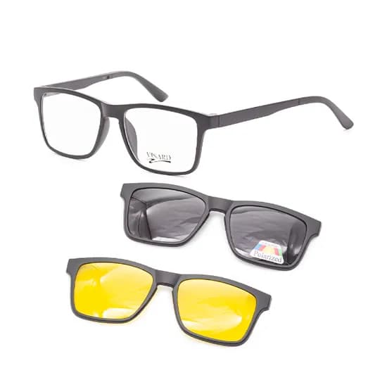 Armação para Óculos de Grau Clip-On Visard TR2202 C2 Tam. 54-18-138MM - Preto