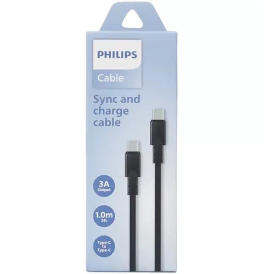 Cabo Philips DLC3001CB/70 USB-C A USB-C 1 Metro - Black