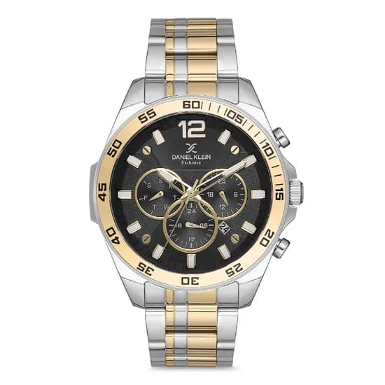 Relogio Analógico Masculino Daniel Klein DK.1.12734-6 Exclusive Gents / Pulseira de Aço Inoxidável - Prata/Dourado