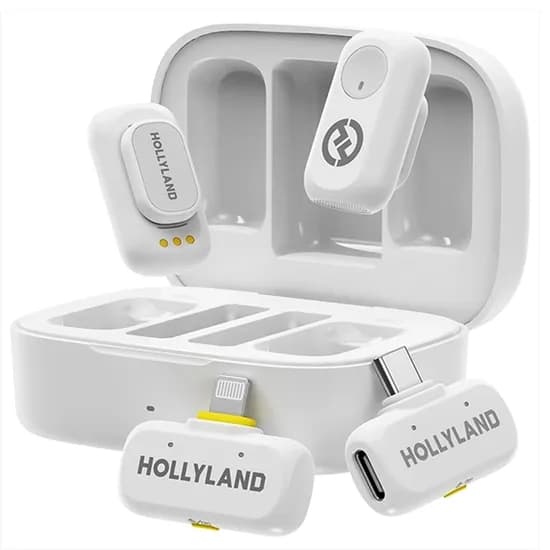 Combo de Microfone Sem Fio Hollyland Lark A1 USB-C/iPhone - Branco