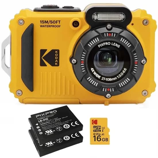 Câmera Fotográfica Kodak Pixpro WPZ2 16MP Full HD de 2.7" com Wi-Fi - Amarelo