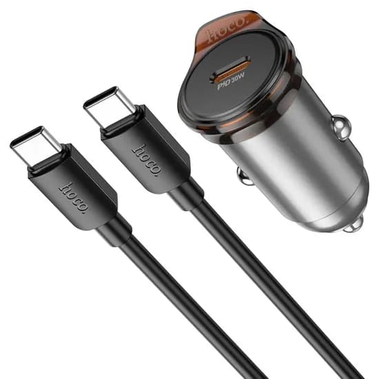 Carregador Veicular Hoco NZ16 USB-C c/Cabo USB-C/USB-C